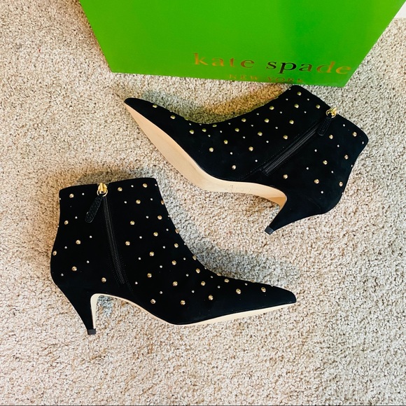 Kate Spade Genuine Suede Leather Starr Studded Ankle Booties Size 9.5 - Picture 9 of 15
